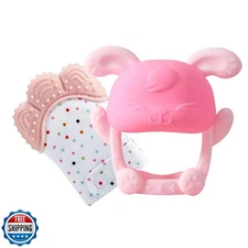 PandaEar Baby Teether and Mitten 2 Pack, Baby Chew Toys for Sucking Needs, Pa
