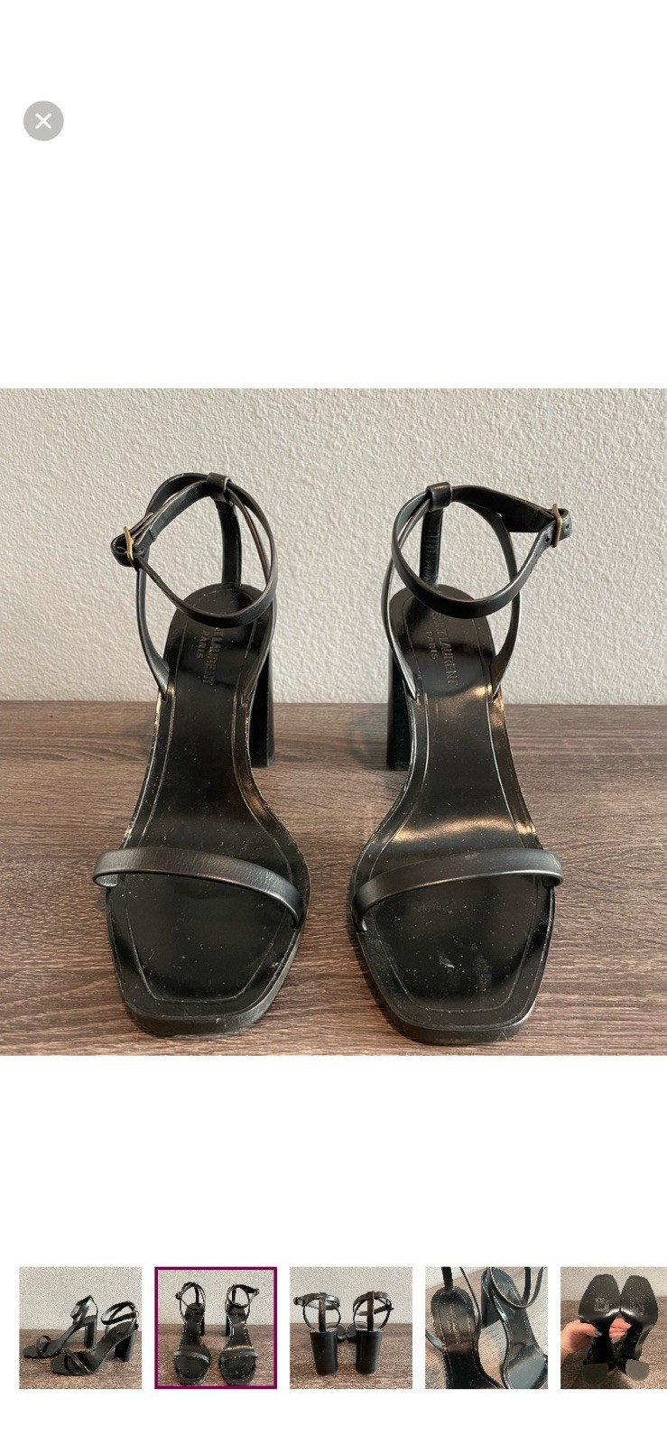 Saint Laurent Black Strappy Sandals Size 10.5 In Great Condition and No Box.
