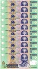 Vietnam 500000 Dong, 2022, P-124r, UNC, Polymer X 10 PCS