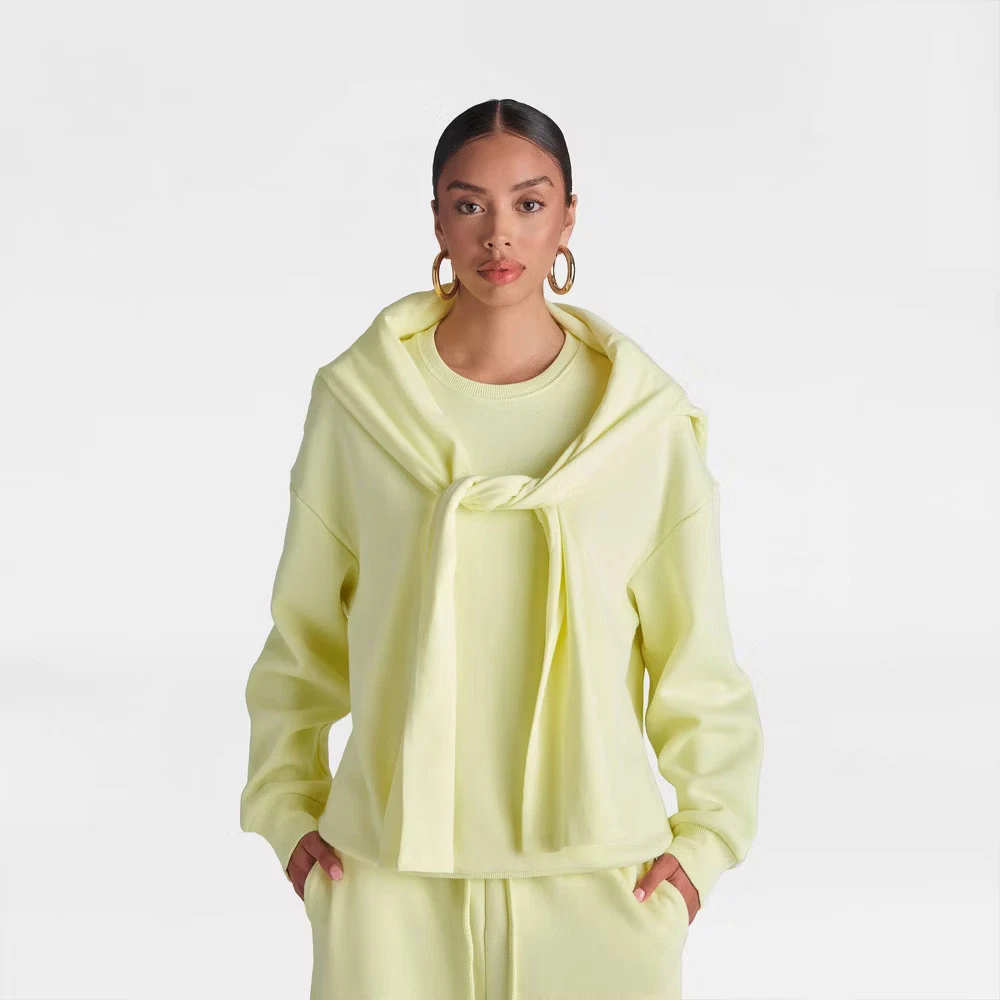 Sweat à Capuche Femme Afends Taille 8 Jaune, Doublure Polaire, Coton, Logo Extérieur