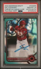 2022 Bowman Draft Sal Stewart First Auto Aqua Lava Refractor /199 PSA 10