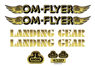 SE Racing ''OM FLYER'' decal set - SHINY GOLD/BLACK (from SE Racing)