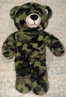 Build A Bear Camouflage Teddy Bear Green Black Plush Soft Toy Collectible