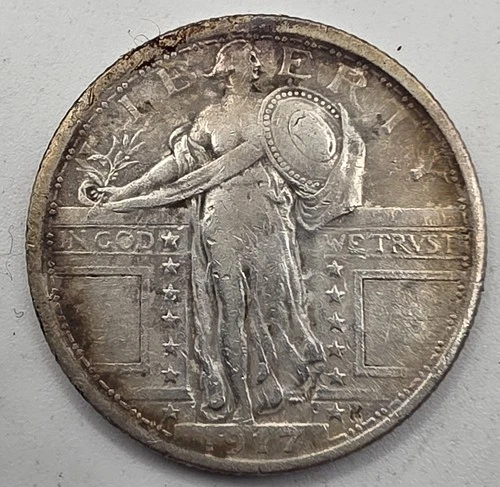 《SILVER》  1917 V-1  Standing Liberty Quarter *SILVER*