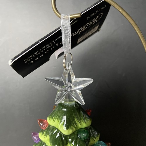 The Xmas Shoppe Mini, Green Ceramic Tree With Colored Lights, Light Up Ornament - Afbeelding 10 van 11