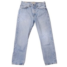 Levis Premium Wedgie Straight Jeans Light Wash Blue High Rise Button Fly 27