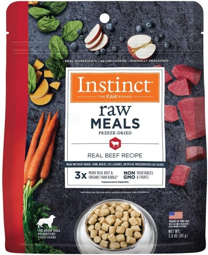 Instinct Freeze Dried Raw Meals, Natural Dry Dog Food, Grain Free - Real Beef, 3