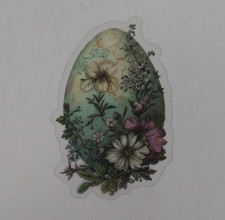 Easter Egg Hidden In Flowers Transparent Sticker 2.38" x 1.58" R 