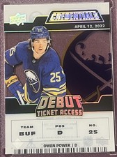 2022-23 CREDENTIALS OWEN POWER DEBUT TICKET ACCESS /249 DTA-OP  - SABRES RC