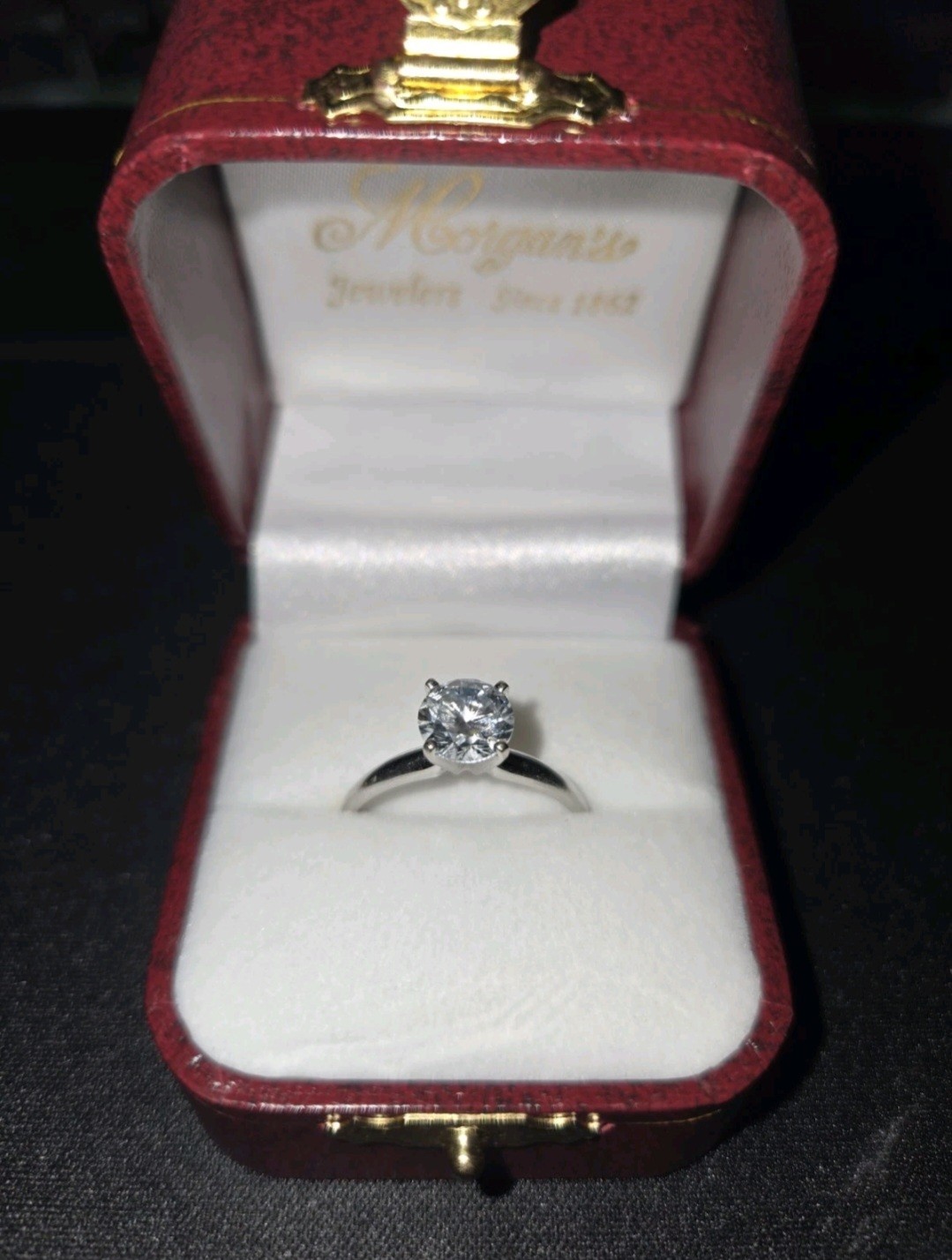 14K White Gold Solitaire Engagement Ring 1.50ctw Lab Grown Diamond