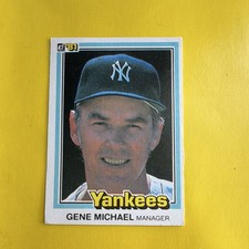 1981 Donruss Gene Michael #500 New York Yankees Baseball Base Set First Edition