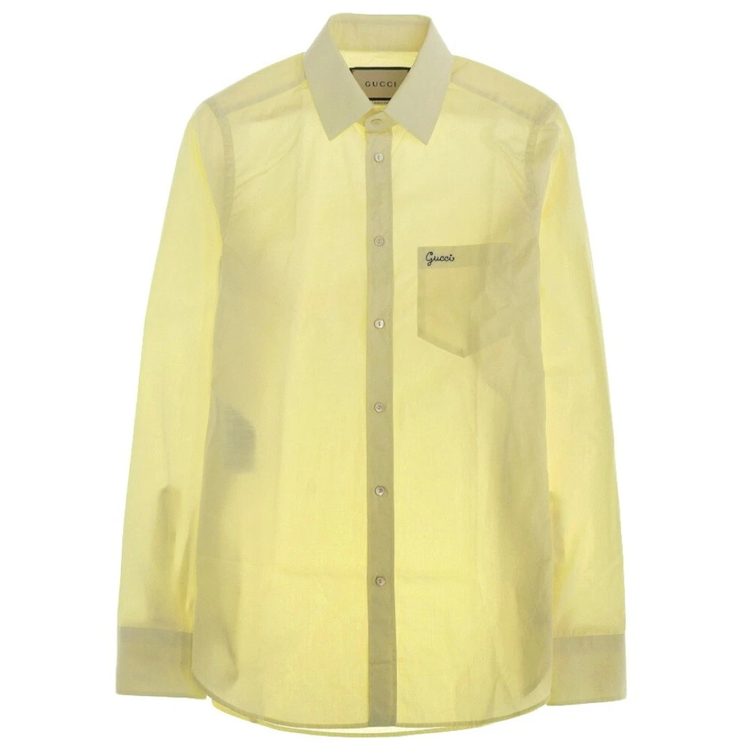 Gucci Popeline Scritta Ricamata Abito Camicia Sartoriale Panna S 37 14 1 2 Donna