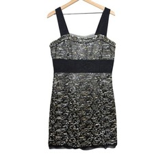 Aysha Tweed Sleeveless Dressy Mini Dress Metallic Weave Black Multi Women’s