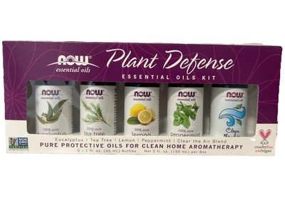 5 Now Essential Oils Plant Defense Eucalyptus Tea Tree Lemon Peppermint & Blend