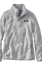 L.L. Bean Heathered Gray Quarter Snap Pullover Sweatshirt Medium Reg