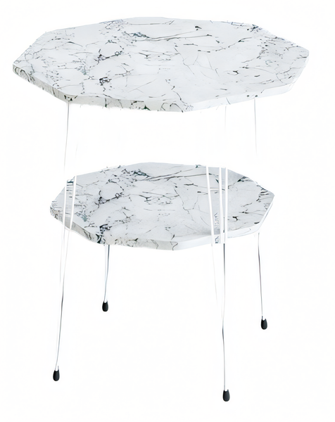 Eleganter WeißEr Beistelltisch Aus Metall Im Modernen Design-image