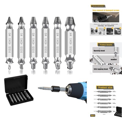 ChAusa Schraubenausdreher Set, 6 Stück Schraubenausdreher, Silber Schrauben A...