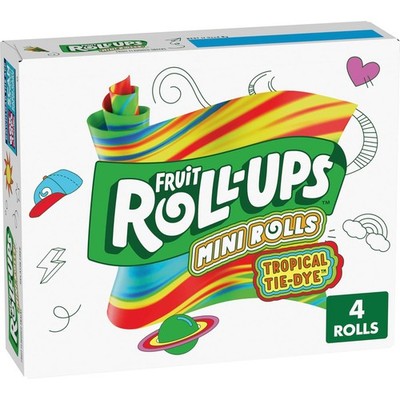 Fruit Roll Ups Tropical Tie Dye Fruit Flavored Rolls 4 Count