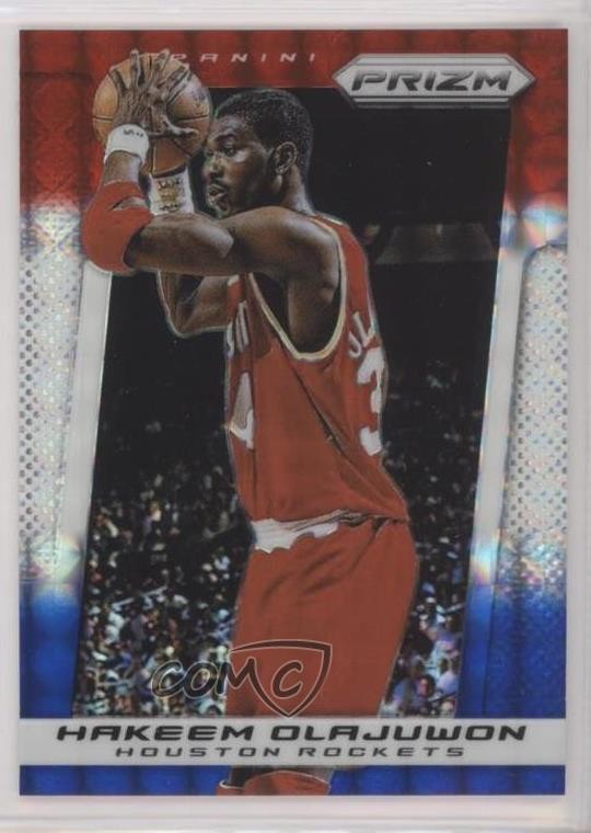 2013-14 Panini Prizm Red White & Blue Mosaic Prizm Hakeem Olajuwon #254 HOF nl1