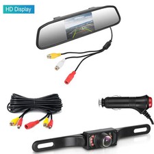 Car Backup Camera Rear View Parking System Night Vision 4.3" Mirror Monitor