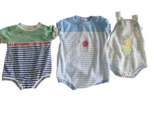 VTG 3 HEALTHTEX BOYS ROMPERS TERRY 6-18 MO