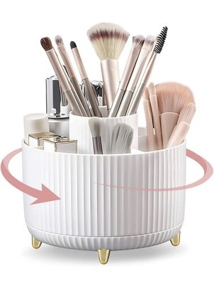 Rotierender Make-up-Organizer, 360 ° drehbarer Pinselhalter mit großer Kapazität, Aufbewahrung