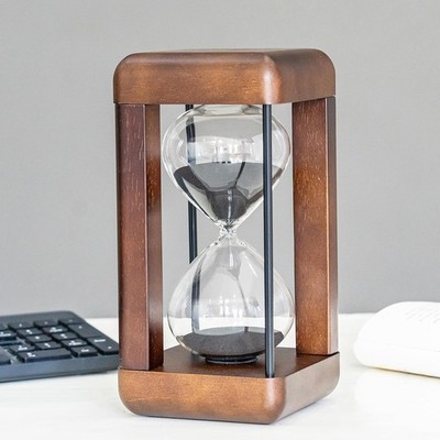 60 Minuten Sand Timer Sanduhr Holz, 1 Stunde Dauer Timer Weihnachts Geschenk
