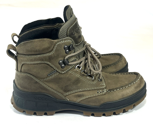 Ecco Track 25 High Mens Boots EU 41 US 7 GTX Olive Green Casual Hiking Leather