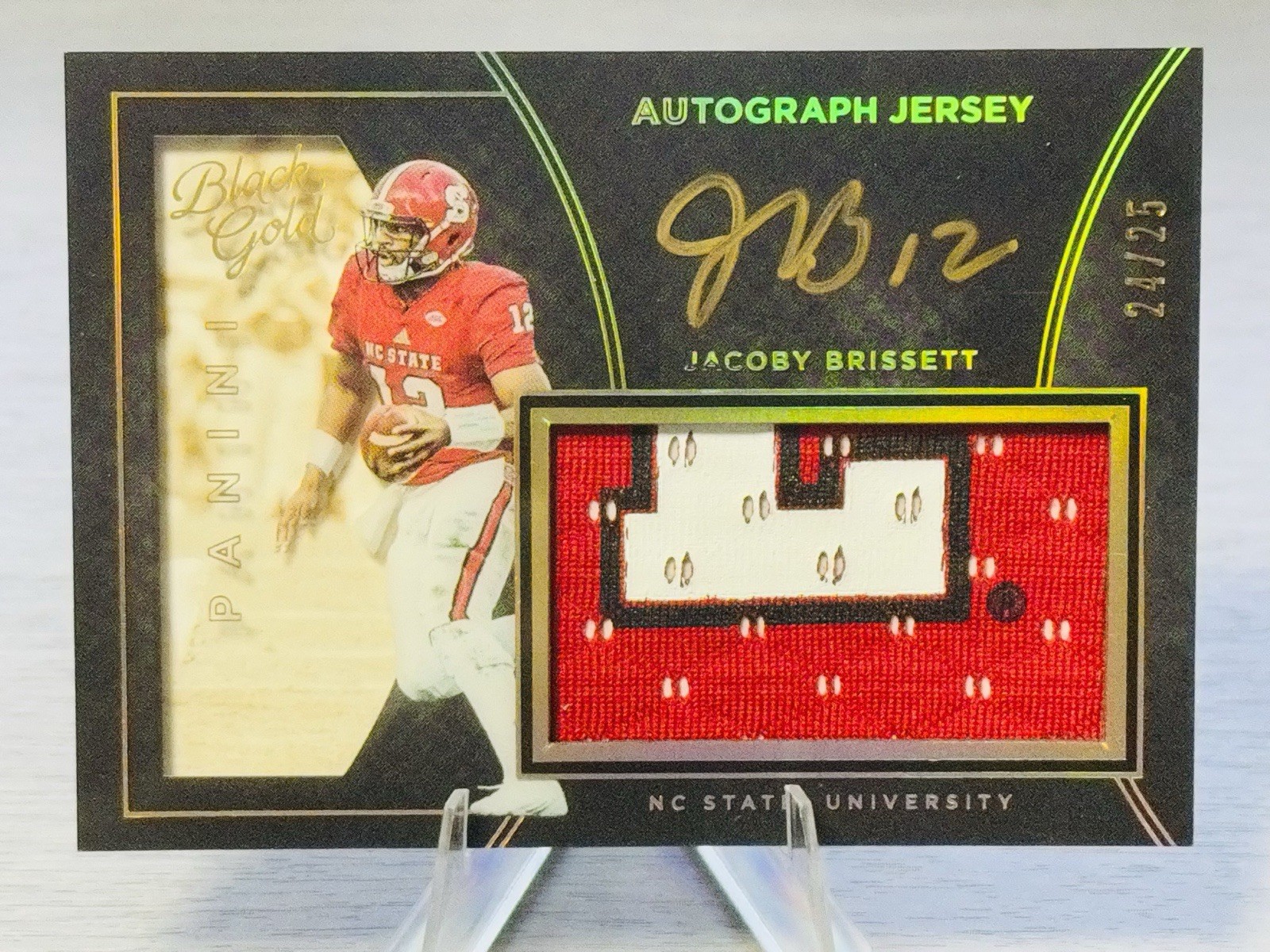 Jacoby Brissett Panini Black Gold Collegiate Autograph Jersey #54 Jersey Autograph