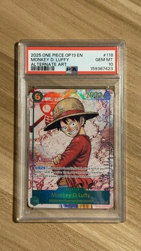 2025 One Piece #OP13-118 Monkey D. Luffy SEC Alt Art Carrying On His Will PSA 10