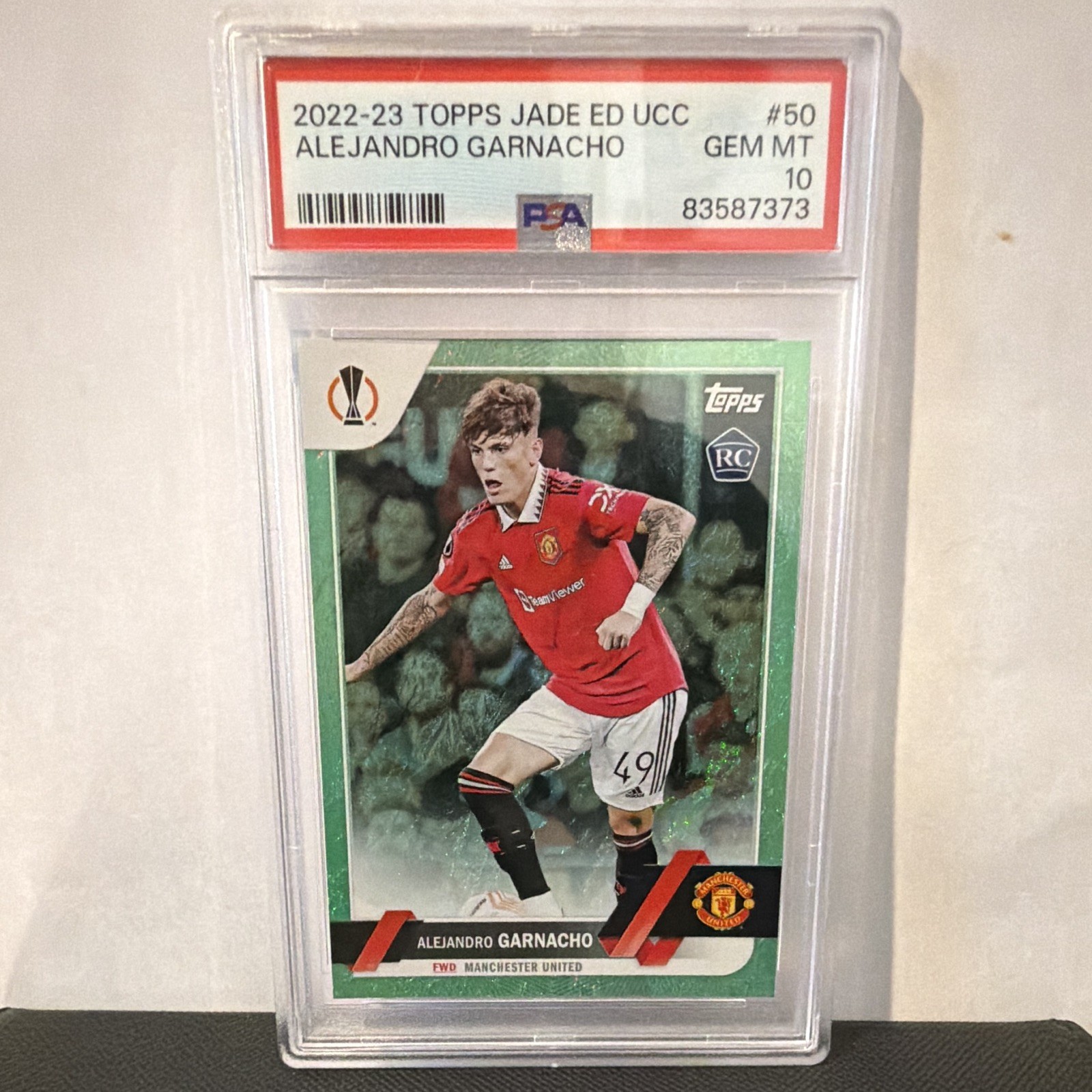 Topps 2022-23 Jade Edition UCC Alejandro Garnacho Man United #50 RC PSA 10