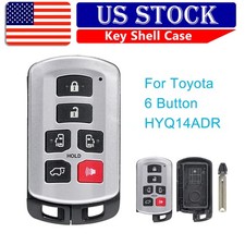 Smart Prox Remote Key Shell Case Fob Cover For Toyota Sienna 2011-2019 Hyq14adr