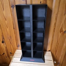 LASERLINE 80+ CD Storage Rack Tower Organizer Sturdy No Spin Black READ 28x13.5"
