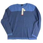 NWT Talbots Womens XL Cashmere Pullover Neck Zipper Sweater Blue Black Striped