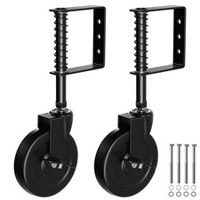 5" Spring Loaded Gate Caster with Side Brake, Heavy Duty Gate Wheel for Outdo...