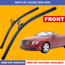 For Bentley Azure 2006-2026 J-hook Arm Front Wiper Blades SET 22" 22"