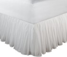 Romantic White Dust Ruffle with Split Corners - 18-Inch Drop, King Size