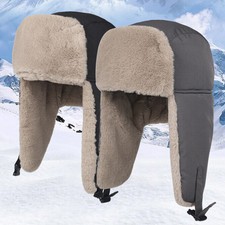 Winter Hat Windproof Aviator Hat with Faux Fur Lining Cold Weather Snow Ski Hat