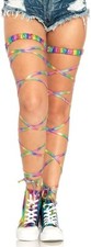 Metallic Swirl Leg Wraps Straps Garter Pride Dance Rave Club 6063