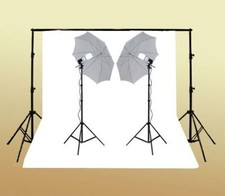9.5x12' White Cotton Musline Background Stand Lighting Kit K15-1012W