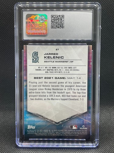 Jarred Kelenic RC - 2021 Bowman's Best Atomic Refractor Rookie - CSG 9.5 MINT - Picture 2 of 2