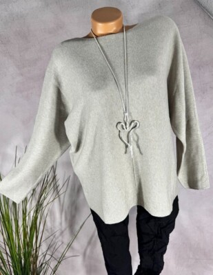 legerer Strick Pullover BASIC Pulli  9441 TAUPE 40 42 44