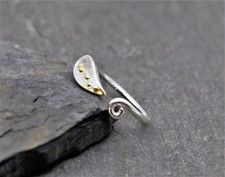 925 Silber Finger Ring Blume Blüte Lilien Natur Schmuck Geschenk in Silber Gold