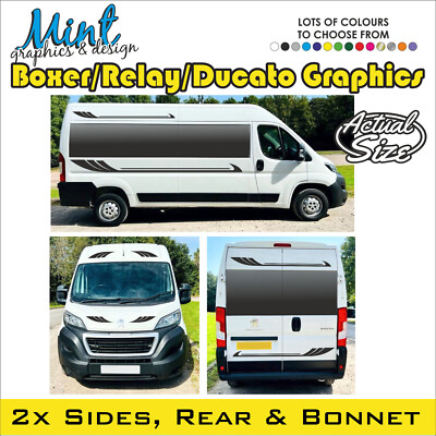 L3 L4 Peugeot Boxer LWB EXLWB Wohnmobil Camper Van Streifen Grafik Decals 064