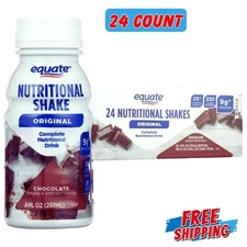 Equate Original Meal Replacement Nutritional Shakes, Chocolate, 8 Fl Oz, 24 Coun