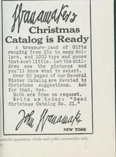 1913 John Wanamaker Christmas Catalog Gift Winter Offer Ad GH3