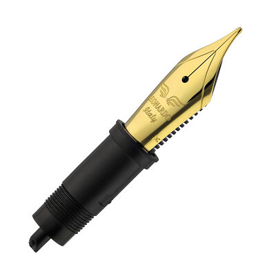 Leonardo Fountain Pen Replacement Steel Jowo Nib, Gold-Plated - 1.5mm Stub Nib