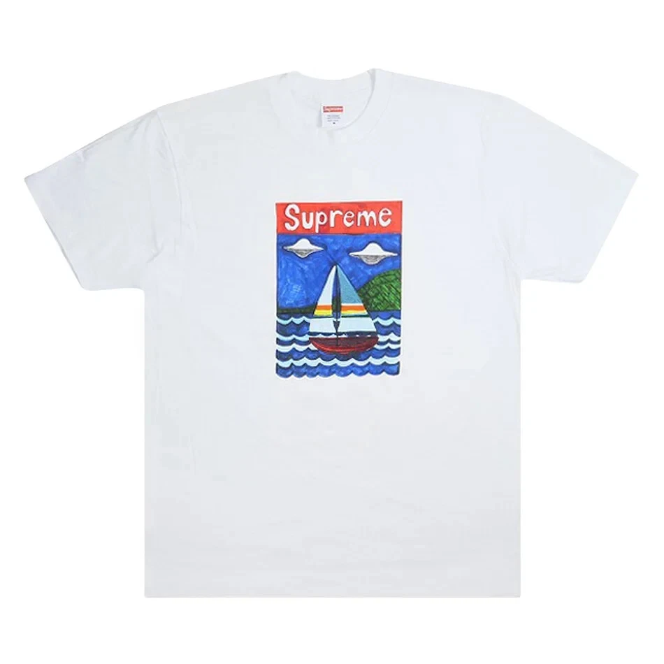 Tee shirt voilier Supreme, blanc, taille M, homme, authentique, original, neuf