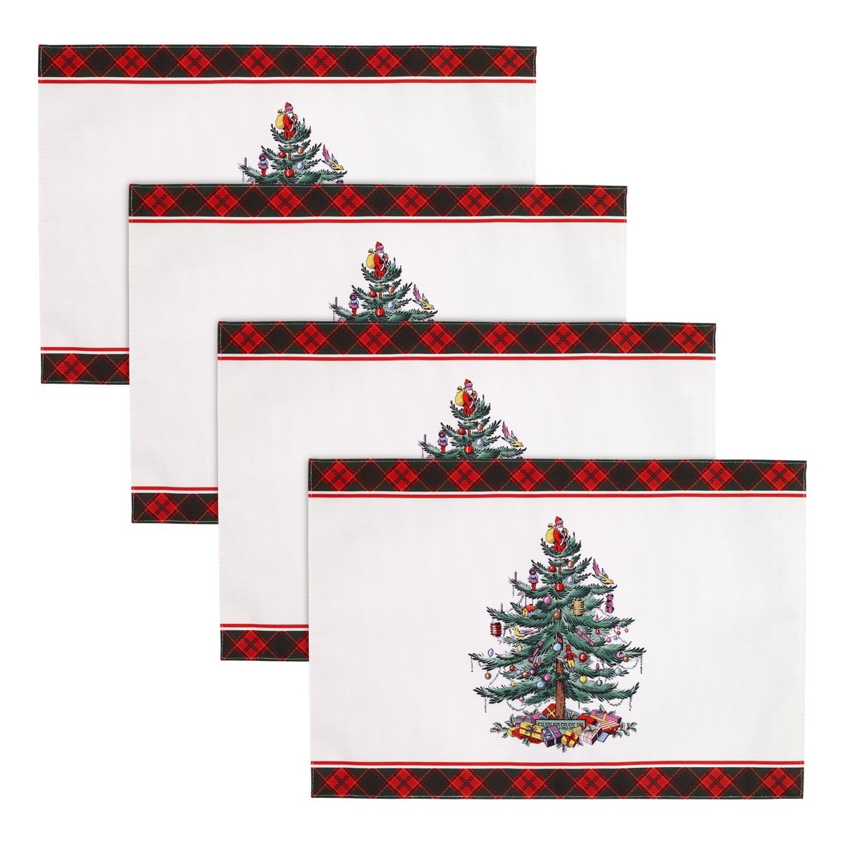 Spode Christmas Tree Tartan Placemats ~~ Set of ~~ FREE SHIPPING ~~