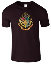 Harry Potter Mens T Shirt Hogwarts Crest Wizardry Hipster School Present Tee